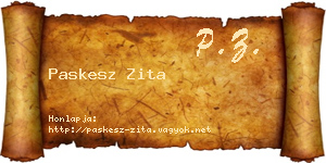 Paskesz Zita névjegykártya
