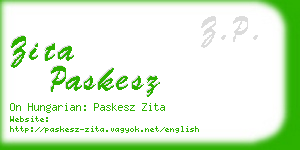 zita paskesz business card